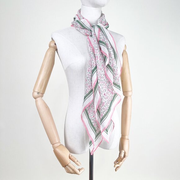 Vintage Floral Scarf Wrap Hair Accessory Romantic Feminine Euro Girl Bandana - Picture 2 of 10